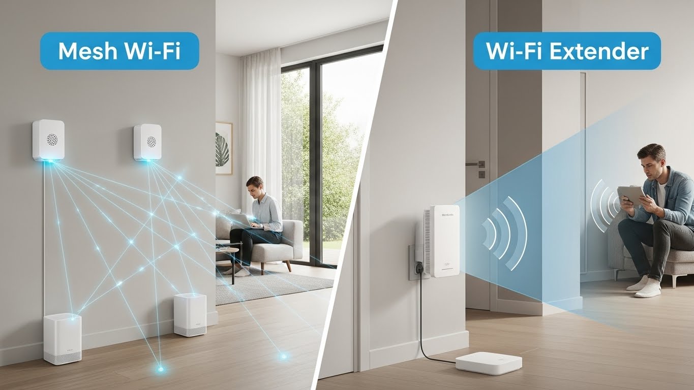 Mesh Wi-Fi vs Wi-Fi Extender — Which One Actually Fixes Dead Zones?